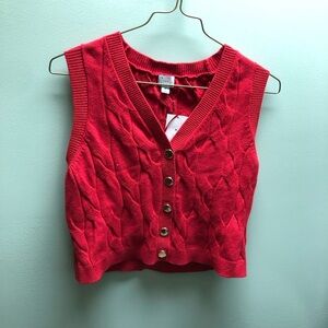 a new day Red Cable Knit Sweater Vest